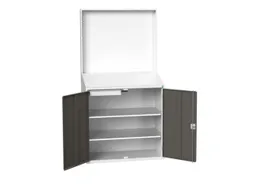 lessenaarkast achterwand 2000x1050x550mm 2 legbord/1lade RAL7016