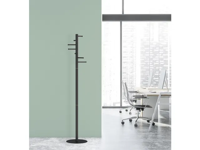 Kapstok MAUL Caurus staand 177cm 7 haken zwart RAL9004