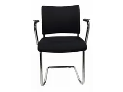 Bezoekersstoel Armleuningen Zwart Stof 450x480x450mm Sledeframe