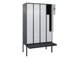 Z-garderobekast,HxBxD 2120x1200x815mm,8vak,vak B 300mm,cil.-slot - 2