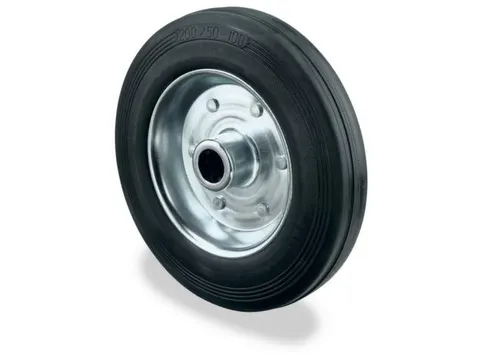 wiel,draagverm. 70kg,massief rubber-banden,ØxB 100x30mm,rollager