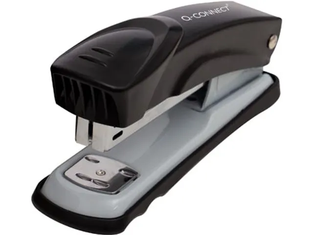 Q-connect Nietmachine Metaal Half Strip 25vel Zwart