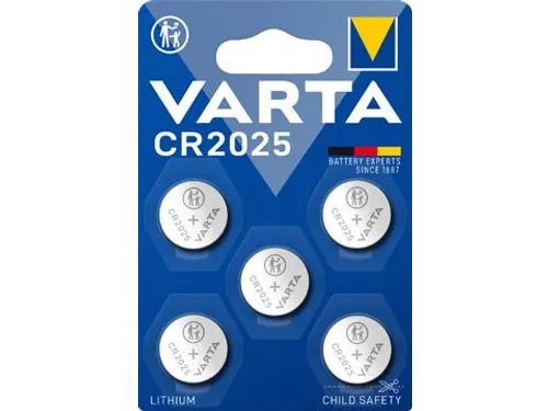 knoopcel Lithium CR2025, blister van 5 stuks