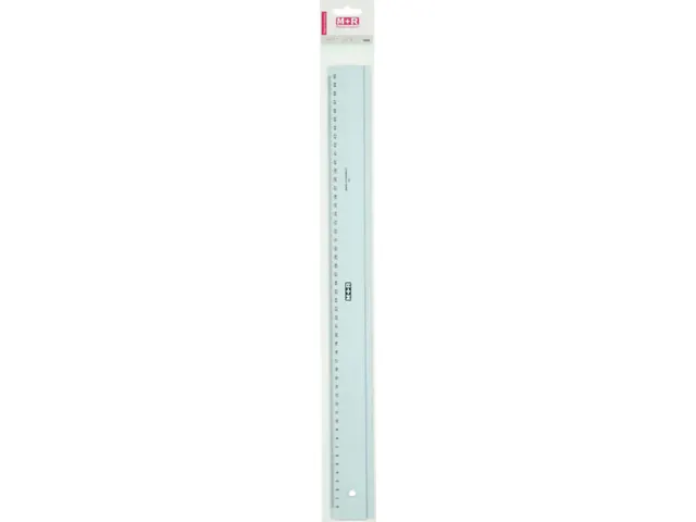 M+R plastic lineaal grijs-ophangetui 50 cm