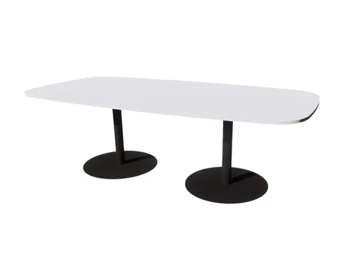Linesto vergadertafel 240x120 deens ovaal krijtwit 25mm zwart