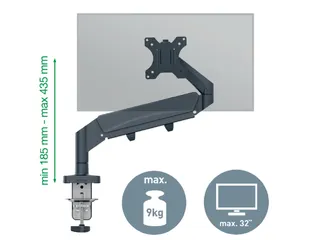 Monitorarm Leitz Ergo ruimtebesparend enkel donkergrijs - 2