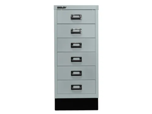 kantoor-ladekast HxBxD 670x279x380mm 6 laden romp lichtgrijs staal