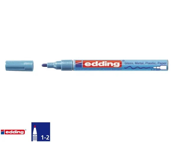 Viltstift edding 751 lakmarker rond metallic blauw 1-2mm