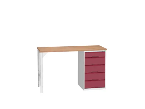 werkbank,HxBxD 930x1500x600mm,multiplexblad,2voeten/1container