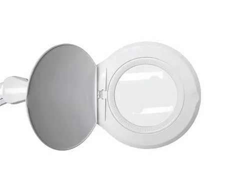 Loeplamp LED MAULsource Dimbaar met tafelklem Wit