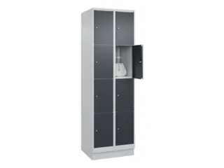 lockerkast,HxBxD 1950x600x500mm,2x4vakken,vak B 300mm,cil.-slot,sokkel - 1