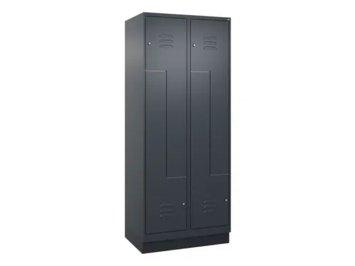 Z-garderobekast,HxBxD 1950x800x500mm,vak B 200/400mm,cil.-slot,sokkel