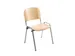Chaise empilable bois nature dossier droit 4 pieds acier plat RAL9006
