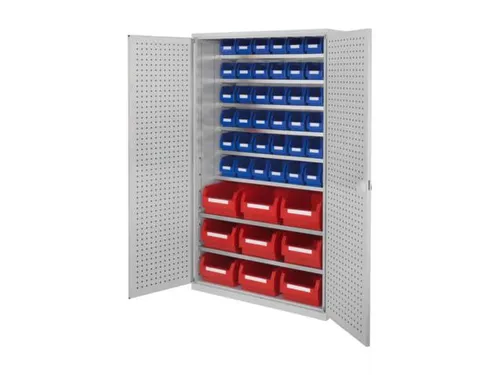 Ruime Bakkenkast 1950x1130x590mm 51 Magazijnbakken Geperf. Deur