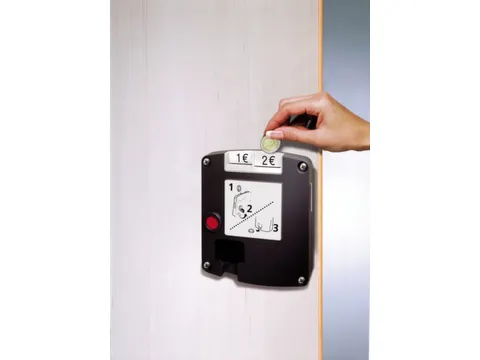 Safe-O-Mat,v. garderobekast/lockersysteem,v. 1- of 2-€-munten