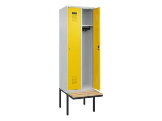 locker met bank,HxBxD 2120x600x815mm,2vak,vak B 300mm,cilinderslot - 1