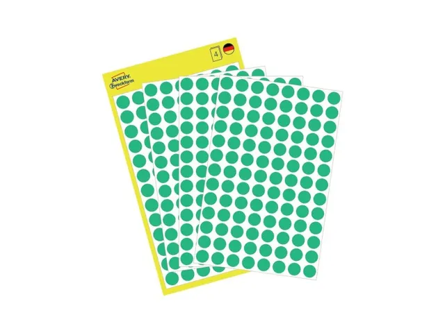 Etiket Avery Zweckform 3012 Rond Ø8mm Groen 416 Stuks