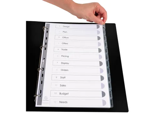 Tabbladen PP Kreatab s A4 12tabs transp.