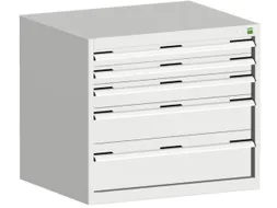 ladekast HxBxD 700x800x650mm 5laden romp RAL7035 front RAL7035