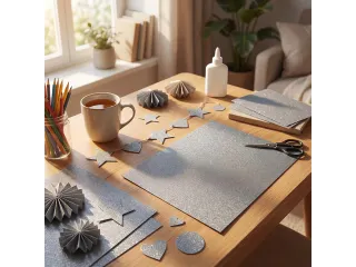 Glitterkarton Kangaro platinum 50x70cm pak à 10 vel - 4