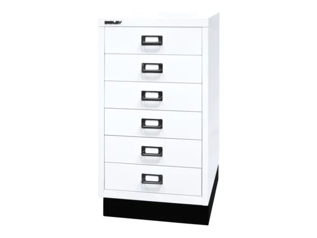 kantoor-ladekast HxBxD 670x349x432mm 6 laden romp verkeerswit staal