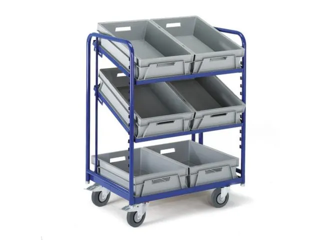 Bijzetwagen Euronorm Bakken 600x400mm 200kg Met 3 Eurobakken