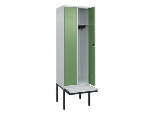 locker met bank,HxBxD 2120x600x815mm,2vak,vak B 300mm,cil.-slot