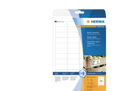 HERMA 10902 Power Etiketten A4 45,7x21,2mm Wit 1200 stuks