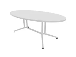 vergadertafel,HxBxD 740x2000x1100mm,ovaal,V-vormonderstel wit