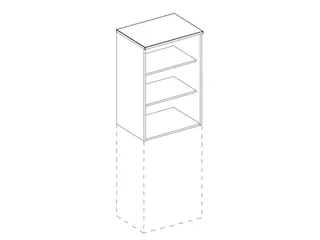 kantoorstelling,opbouwelement,HxBxD 740x600x445mm,Bl-wit - 1