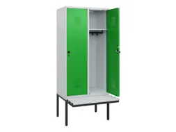 locker met bank,HxBxD 1950x800x815mm,2vak,vak B 400mm,draaigrendel