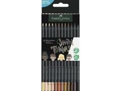 Kleurpotlood Faber-Castell Black Edition 12 stuks huidskleurtinten in