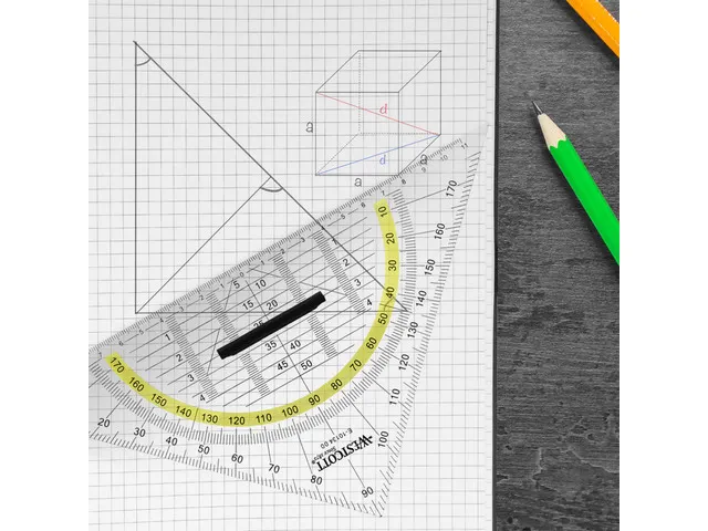 geodriehoek Westcott 22cm met greep op kaart