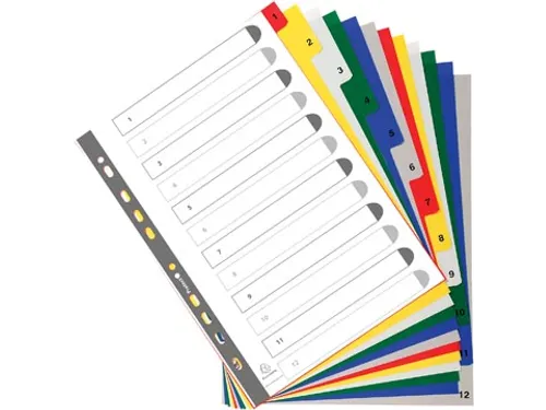 Exacom Tabbladen A4 Pp 12-delig 11-gaats Assorti