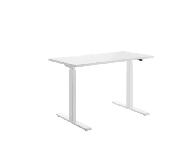 Elektrisch ihv bureau,HxBxD 700-1200x1200x600mm,blad wit,T-voet wit