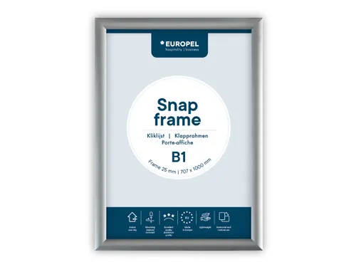 Europel Kliklijst Premium B1 70x100cm 25mm Zilver