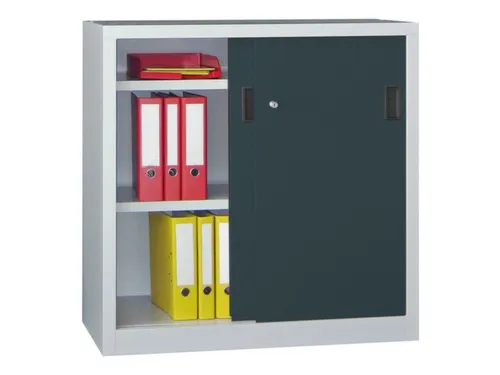 Schuifdeurkast Hxbxd 1000x1000x500mm 2 Oh Ral7035 Front Ral7016