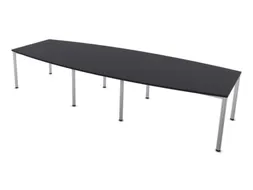 vergadertafel,HxBxD 740x3600x1400mm,vatvormig,CC-zwart