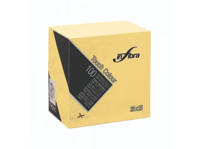 Infibra Servet 25x25cm Crème 2-Laags 1/4 Vouw 3000 Stuks