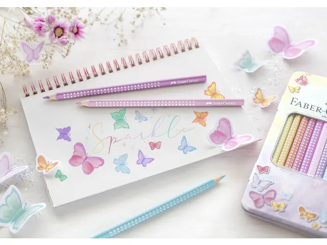 Crayons de couleur Faber-Castell Sparkle pastel 12 pièces dans un ét