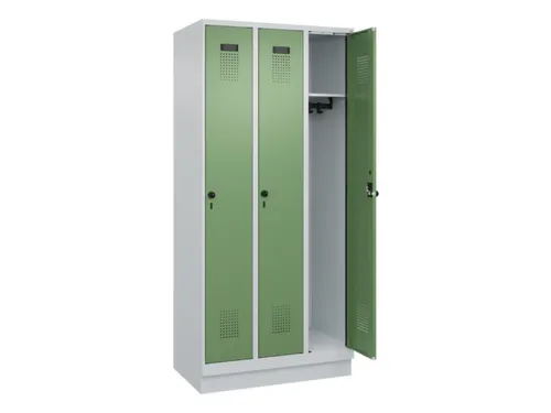locker,HxBxD 1950x900x500mm,3vak,vak B 300mm,draaigrendel,sokkel