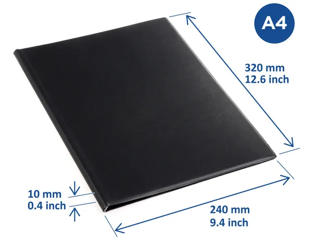 Showmap Rillstab A4 RI99419 10 Tas Zwart met transparant insteekvak
