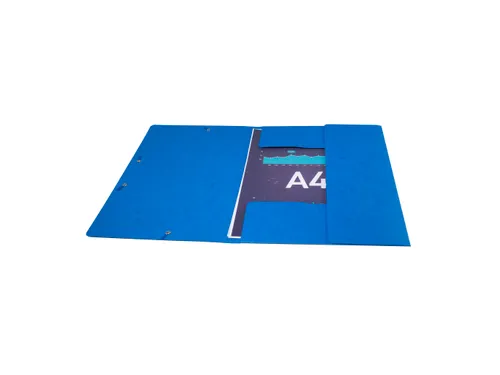 Elastomappen glanskarton 3 kleppen monobloc-Blauw