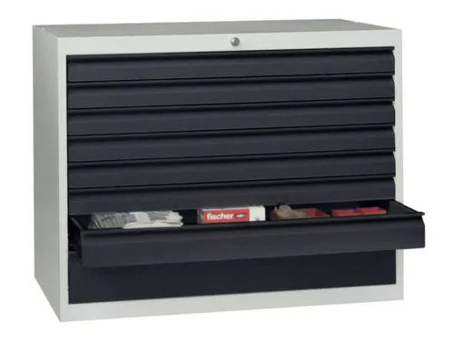 ladekast HxBxD 800x715x600mm 8laden slot RAL7035 front RAL7016