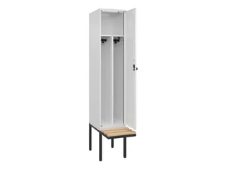 locker met bank,voor scheiding van kleding,HxBxD 2120x400x815mm,1vak - 1