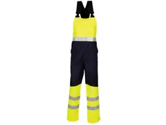 Salopette américaine HAVEP 20007 jaune fluo/bleu marine Taille 52