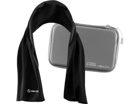 Inuteq Body Cooling Towel+ koel handdoek 78x33cm Zwart