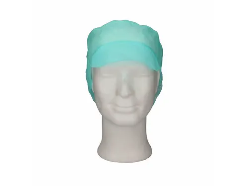 PPnw pet / klep en haaropvang, groen 'snood cap' 1000 Stuks
