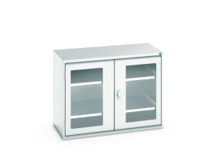 vitrinekast 800x1050x550mm 2xStalen bodem romp RAL7035 front RAL7035 - 1
