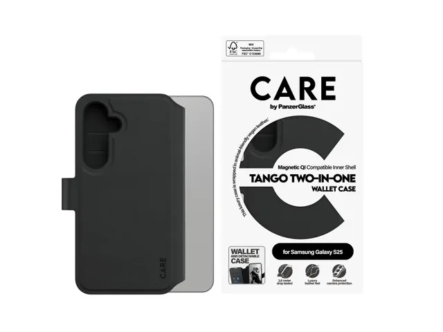 PanzerGlass CARE by Tango 2-in-1 Wallet Case w. Qi Compatible Sa